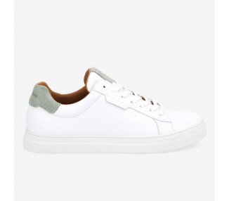 Baskets Spark Clay en cuir et daim White Menta de la marque Schmoove.