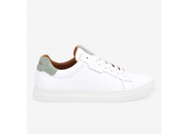 Baskets Spark Clay en cuir et daim White Menta de la marque Schmoove.