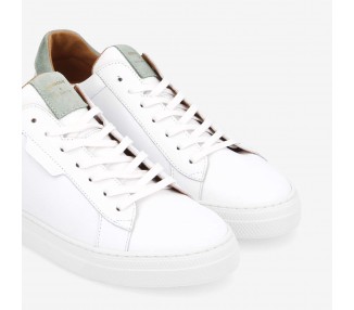 Baskets Spark Clay en cuir et daim White Menta de la marque Schmoove.