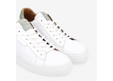 Baskets Spark Clay en cuir et daim White Menta de la marque Schmoove.