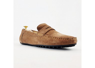 Mocassins Pascal en daim Marron de la marque Atelier Tropezien.