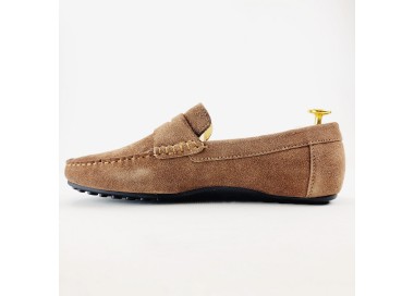 Mocassins Pascal en daim Marron de la marque Atelier Tropezien.