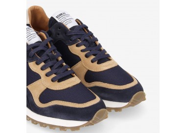 Baskets Trax Runner en suède et mesh Azul Navy de la marque Schmoove.