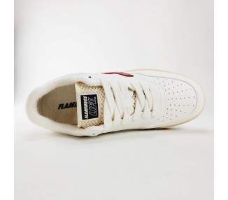 Baskets Vegan Retro 90s de couleurs White Cherry Sky de la marque Flamingo Life.