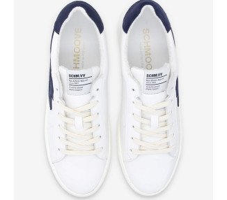 Baskets Spark Signature en cuir et nubuck White Blue de la marque Schmoove.