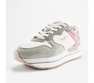 Baskets Rusper Jelly en daim et tissus Face Pink de la marque Pépé Jeans.