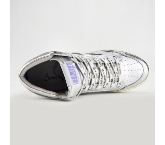 Baskets Montantes Braga en cuir Argent de la marque SMR23/SEMERDJIAN.