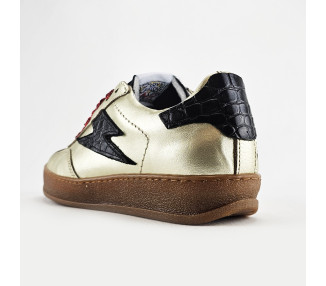 Baskets Risy en cuir Or Noir de la marque SMR23/SEMERDJIAN.
