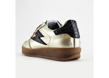 Baskets Risy en cuir Or Noir de la marque SMR23/SEMERDJIAN.