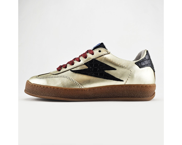 Baskets Risy en cuir Or Noir de la marque SMR23/SEMERDJIAN.