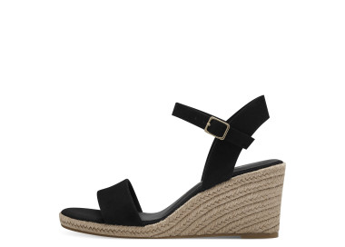 Sandales compensées 28300 en daim Noir de la marque Tamaris.