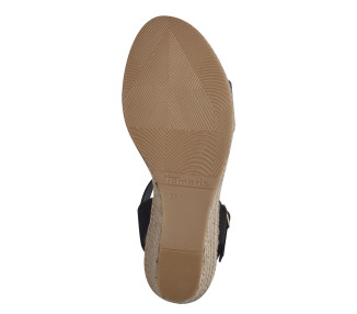 Sandales compensées 28300 en daim Noir de la marque Tamaris.
