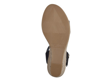 Sandales compensées 28300 en daim Noir de la marque Tamaris.