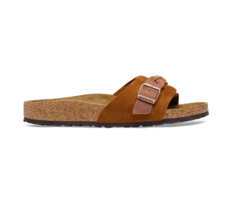 Mules Oita braided en daim mink de la marque Birkenstock.