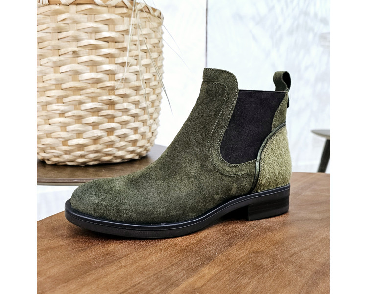 Bottines Dean en daim Vert de la marque MKD.