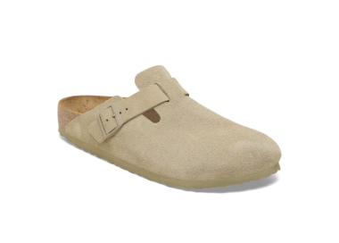 Sabots boston bs en daim Faded khaki de la marque Birkenstock.