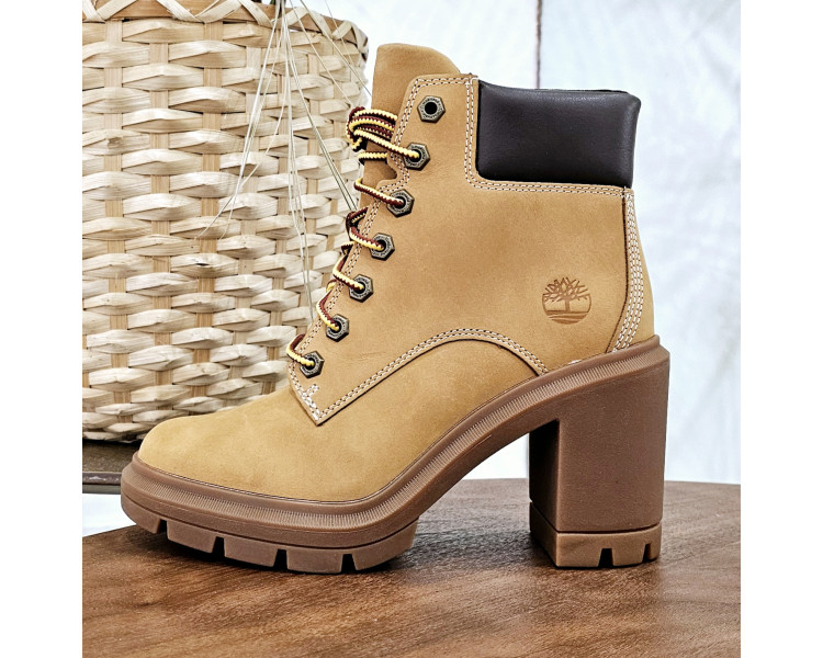 Bottines Alligton height mid en nubuck Wheat de la marque Timberland.