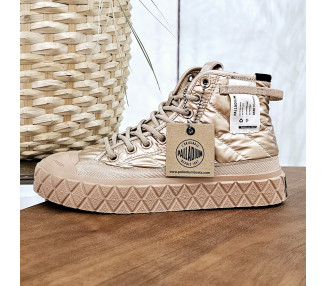 Bottines Palla ace re-quilt en tissus Copper Gold de la marque Palladium.