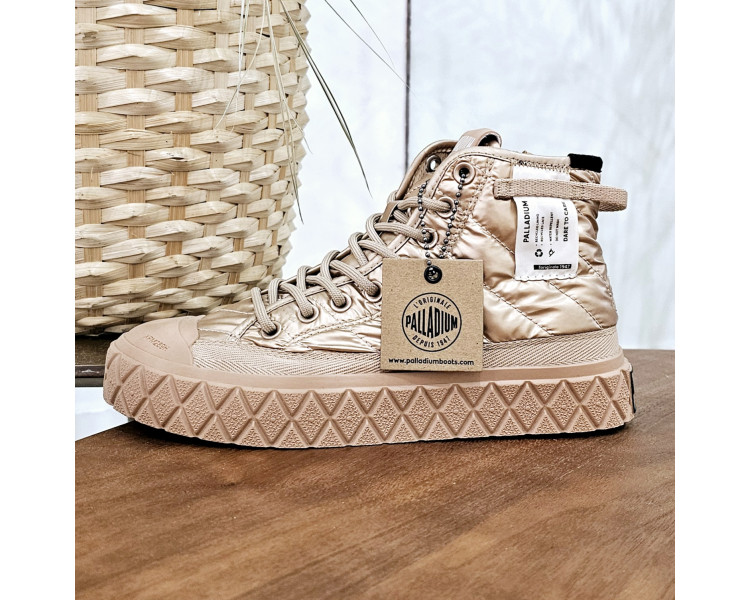 Bottines Palla ace re-quilt en tissus Copper Gold de la marque Palladium.