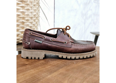 Bateau Ranger Waxy en cuir Marron de la marque Sebago.