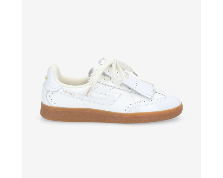 Baskets Shefield golf en vernis et cuir Blanc de la marque Schmoove.