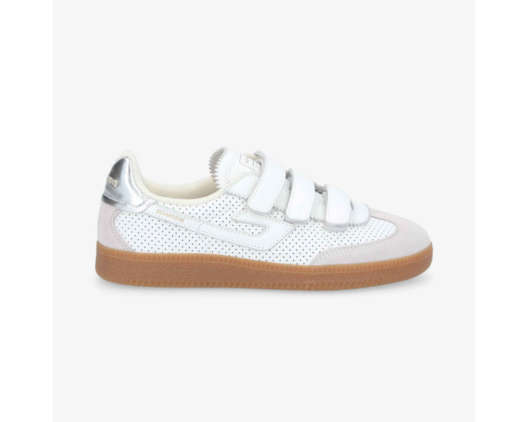 Baskets Shefield straps en cuir et daim Blanc de la marque Schmoove.