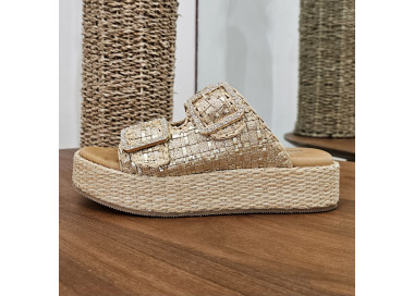 Mules 4273 en cuir Or de la marque Sandro rossi.