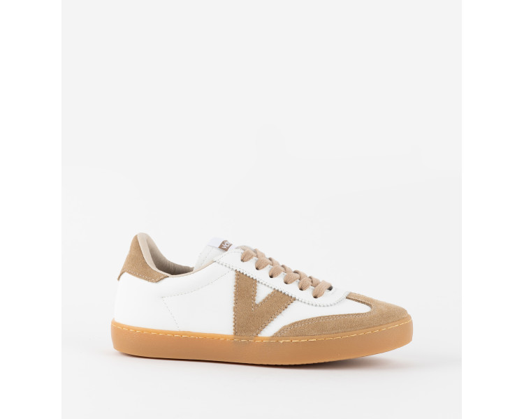 Baskets 126207 en cuir et daim Beige de la marque Victoria.