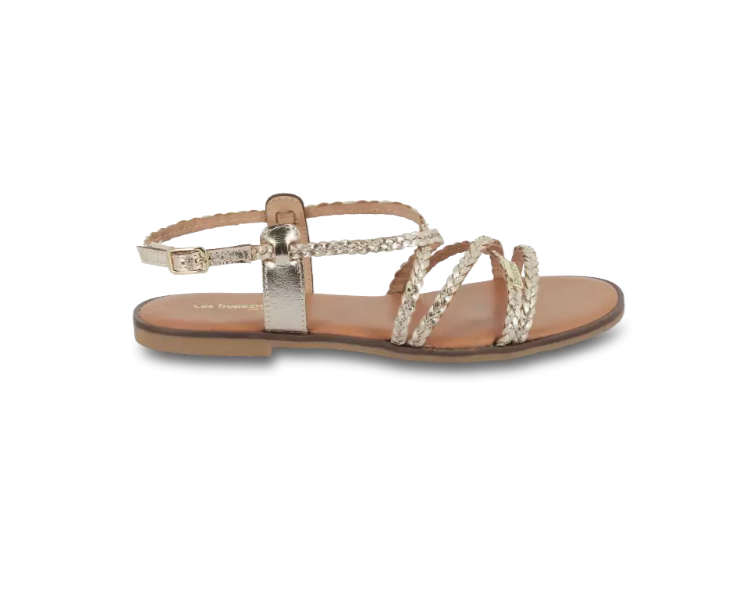 Sandales Halfy en cuir or de la marque Les tropeziennes.