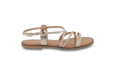 Sandales Halfy en cuir or de la marque Les tropeziennes.