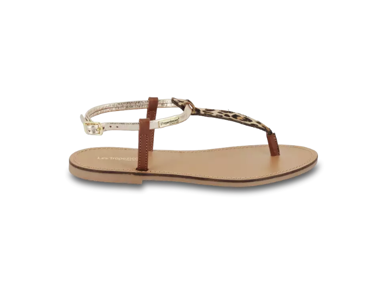 Sandales Harvil en cuir leopard multi de la marque Les tropeziennes.