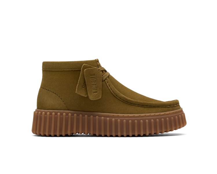 Bottines Torhill moss en suede Vert de la marque Clarks.